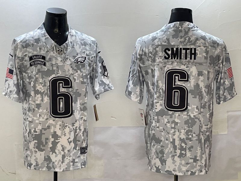 Men Philadelphia Eagles #6 Smith Camo Nike 2025 Salute to Service Limited NFL Jersey style 1->philadelphia eagles->NFL Jersey